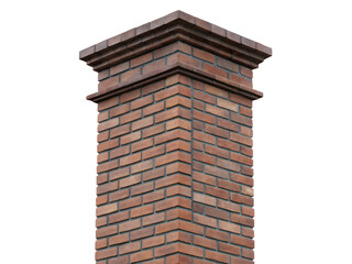 Brick column isolated on transparent background illustration