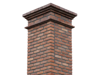Brick column isolated on transparent background illustration