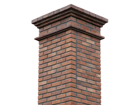 Brick column isolated on transparent background illustration
