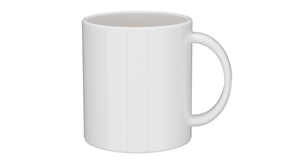 3d rendering of a white ceramic mug