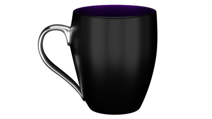 3d rendering black porcelain mug