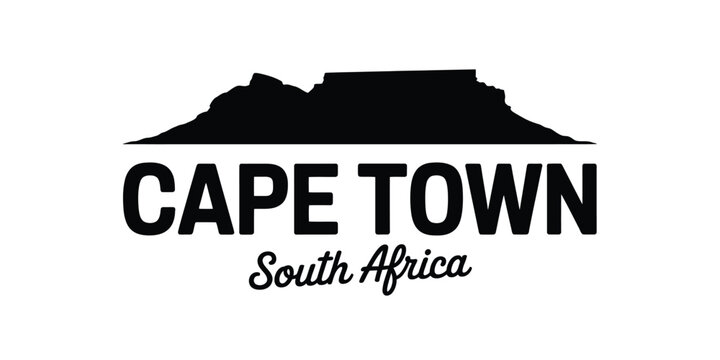 Cape town south africa silhouette of table mountain logo
