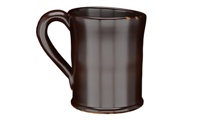 3d rendering brown glazed mug