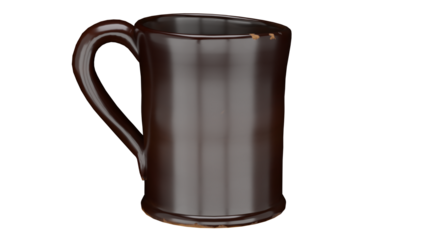 3d rendering brown glazed mug