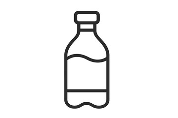 Plastic bottle line icon. Water, soda, beverage packaging. Liquid container vector symbol. Ecology and recycling concept. Environmental pollution, plastic waste illustration.