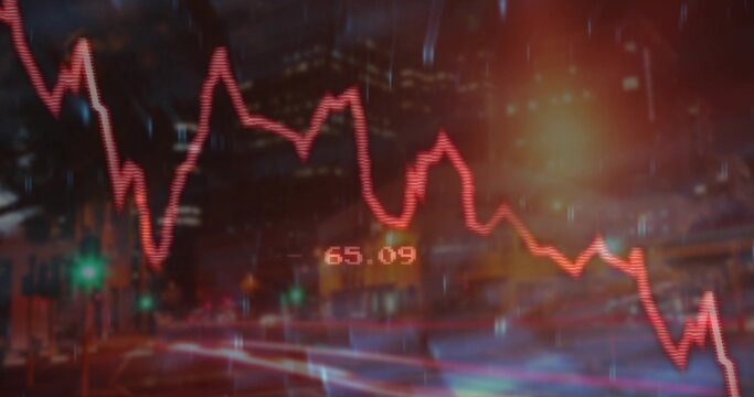 Red line graph showing 65