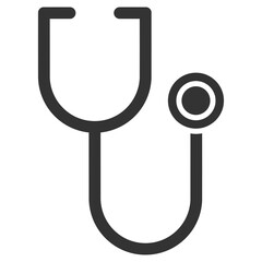 black silhouette stethoscope icon