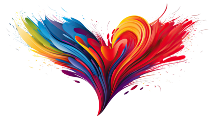 3D heart brush stroke PNG design on white background
