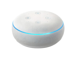 Smart speaker isolated on transparent background is small