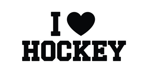 I love hockey heart graphic