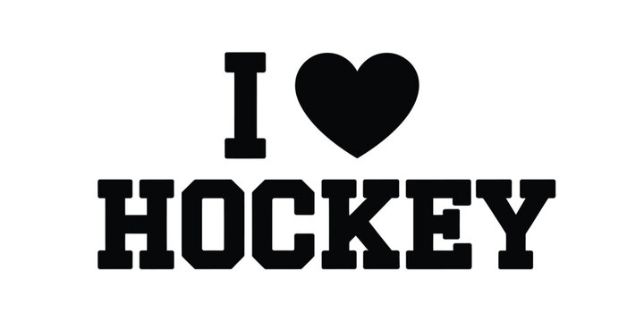 I love hockey heart graphic