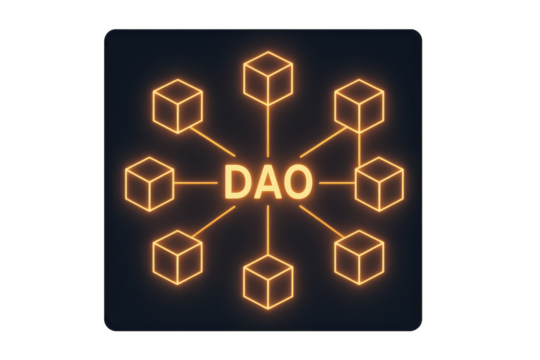 Decentralized Autonomous Organization concept illustration