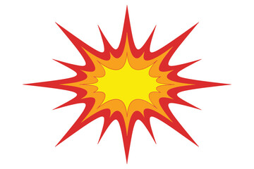 Vibrant starburst explosion with fiery red and yellow hues