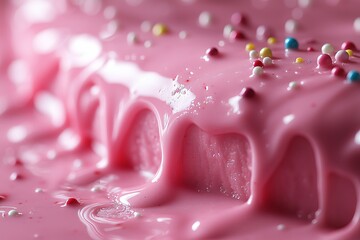 Pink Dripping Glaze with Sprinkles, Background, Dessert