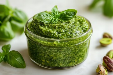 Green sauce with pistachios
