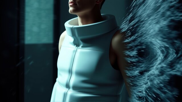 Weather Simulation Suit, Full Body Immersion, Digital Climate Control, Multisensory Weather, Contemporary Tech