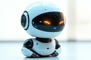 Illustration of a white cute robot