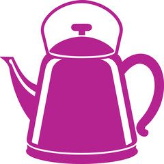 pink teapot isolated on white background