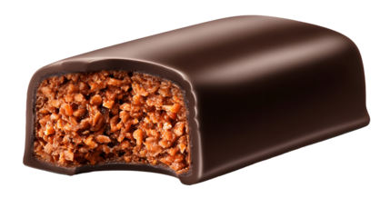Delicious chocolate bar with crunchy nougat center, a tempting sweet treat
