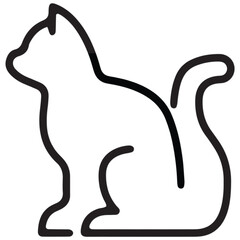 Vector illustration of cat line  art