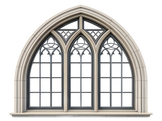 Gothic style window isolated on transparent background