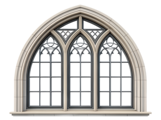 Gothic style window isolated on transparent background