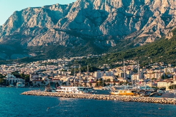 Amazing marina in Makarska Riviera, Dalmatia region of Croatia.
