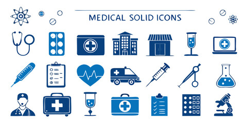 Medical and healthcare icons vector illustration 