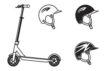 vector illustration of a silhouette of a scooter