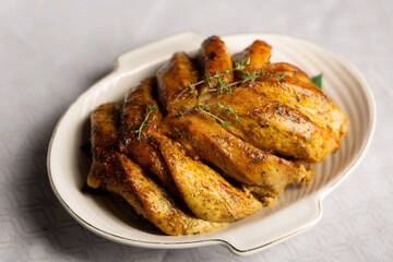 Rustic roasted fillet on the bone, juicy holiday alternative to turkey