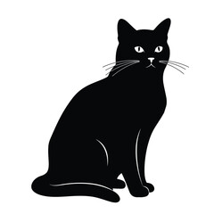 A striking black cat portrait with intense eyes a beautiful silhouette