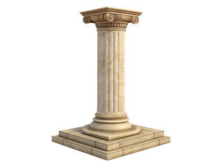 Naklejka premium Ancient column isolated on transparent background in studio