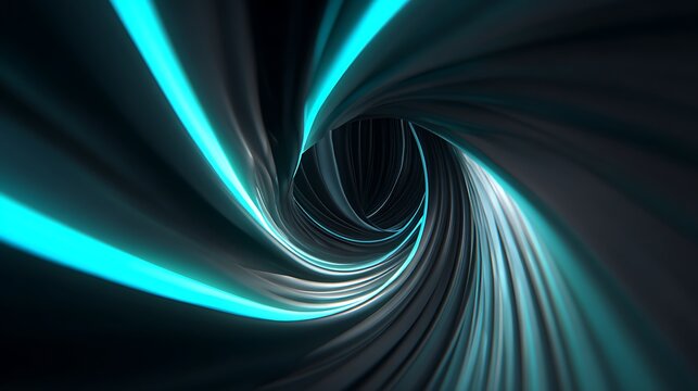 Abstract glowing blue tunnel with swirling lines, creating a mesmerizing and futuristic effect for digital art and design