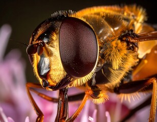 Close-up of a hoverfly on a flower
