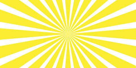 An abstract vector illustration of a bright sunburst with hot yellow and orange rays