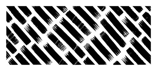 Black and White Brush Stroke Pattern with Diagonal Lines
