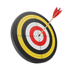 Achieve Your Goals: Bullseye Target & Arrow 3D Render