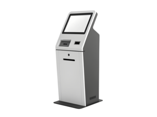 Modern self service kiosk isolated on transparent background