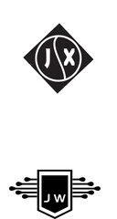  JX creative circle letter logo concept. JX letter design.