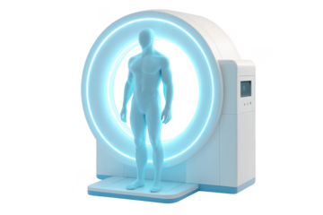 Modern MRI scanner with human