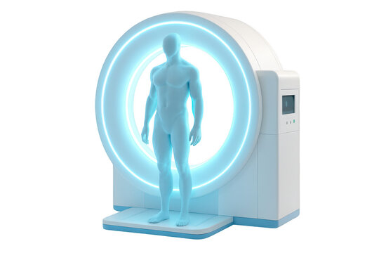 Modern MRI scanner with human