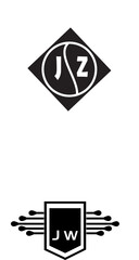  JZ creative circle letter logo concept. JZ letter design.