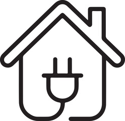 House outline with electrical plug inside