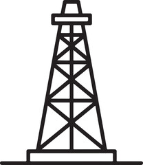 Simple outline illustration of an oil derrick