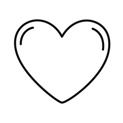 Simple black outline of a heart shape clean vector design silhouette