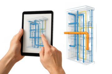 Piping System Design on Tablet