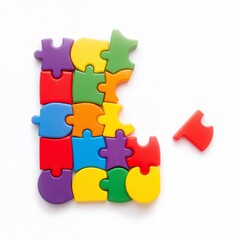 Puzzle pieces isolated on white background