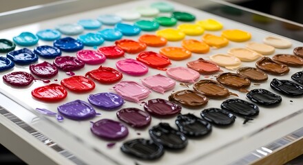 Naklejka premium Vibrant paint swatches offer endless color possibilities for artists and designers