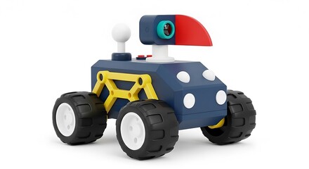 Fototapeta premium Toy Robot Vehicle with Big Wheels and Colorful Design