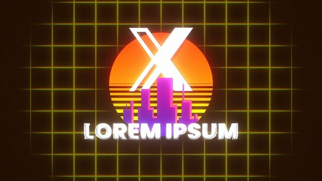 Sunrise City Horizon Old VHS Grunge Logo Reveal